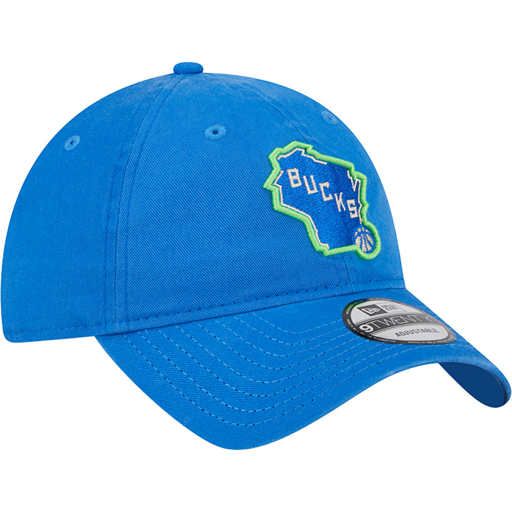 NBA Milwaukee Bucks New Era 2023/24 City Edition Alternate 9TWENTY Adjustable Hat - Blue