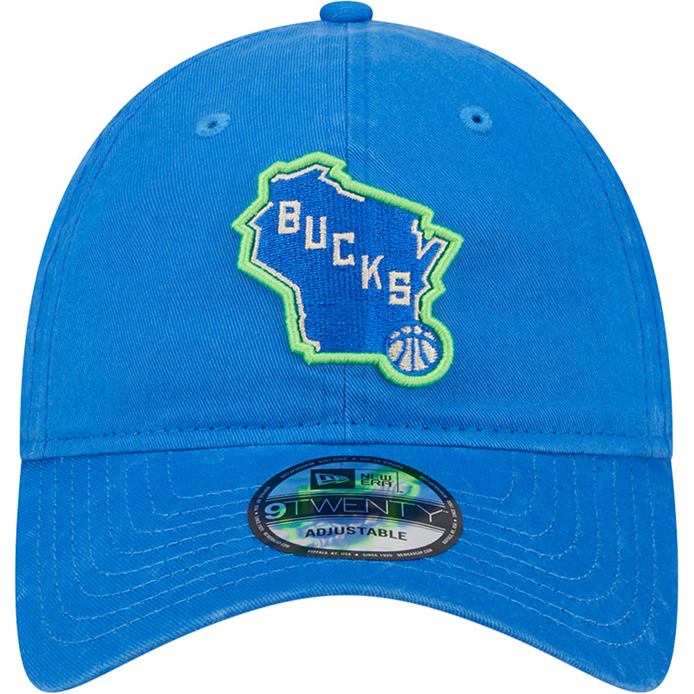 NBA Milwaukee Bucks New Era 2023/24 City Edition Alternate 9TWENTY Adjustable Hat - Blue