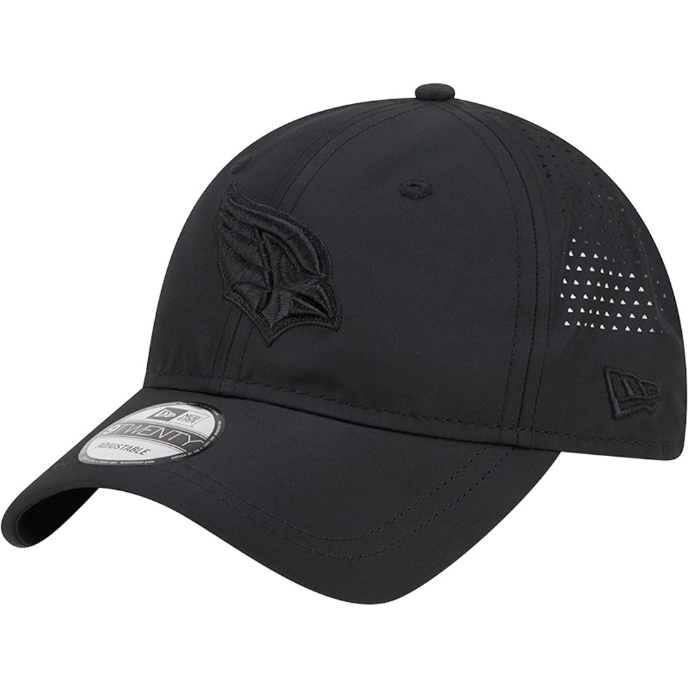 NFL Arizona Cardinals New Era Black on Black Active 9TWENTY Adjustable Hat - Black