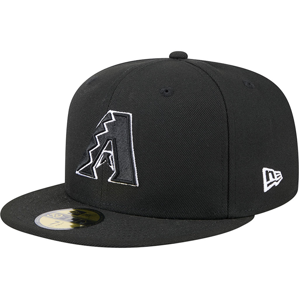 MLB Arizona Diamondbacks New Era Side Patch Black & White 59FIFTY Fitted Hat - Black