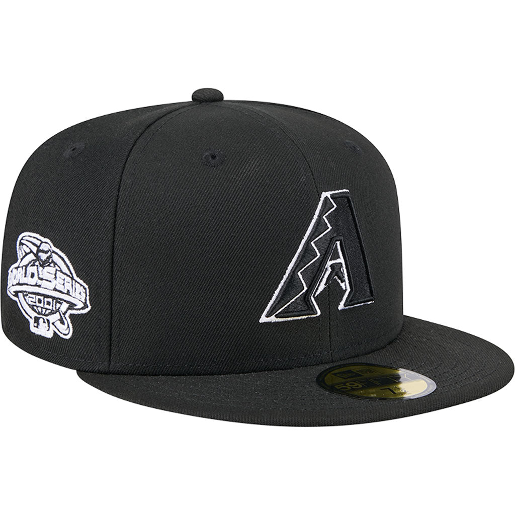 MLB Arizona Diamondbacks New Era Side Patch Black & White 59FIFTY Fitted Hat - Black