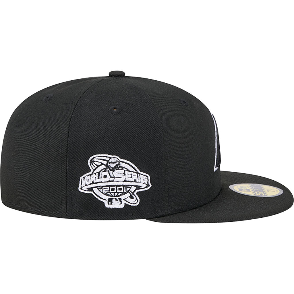 MLB Arizona Diamondbacks New Era Side Patch Black & White 59FIFTY Fitted Hat - Black