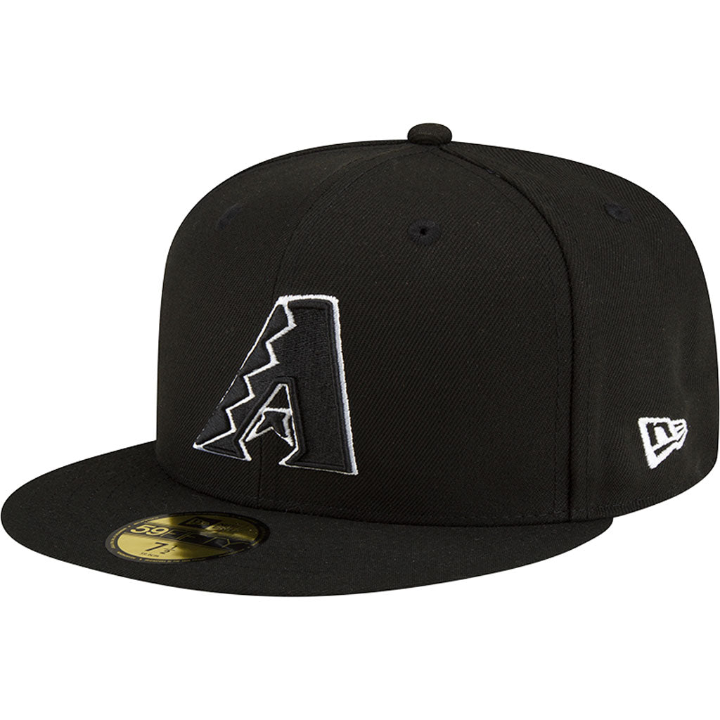 MLB Arizona Diamondbacks New Era Side Patch Black & White 59FIFTY Fitted Hat - Black