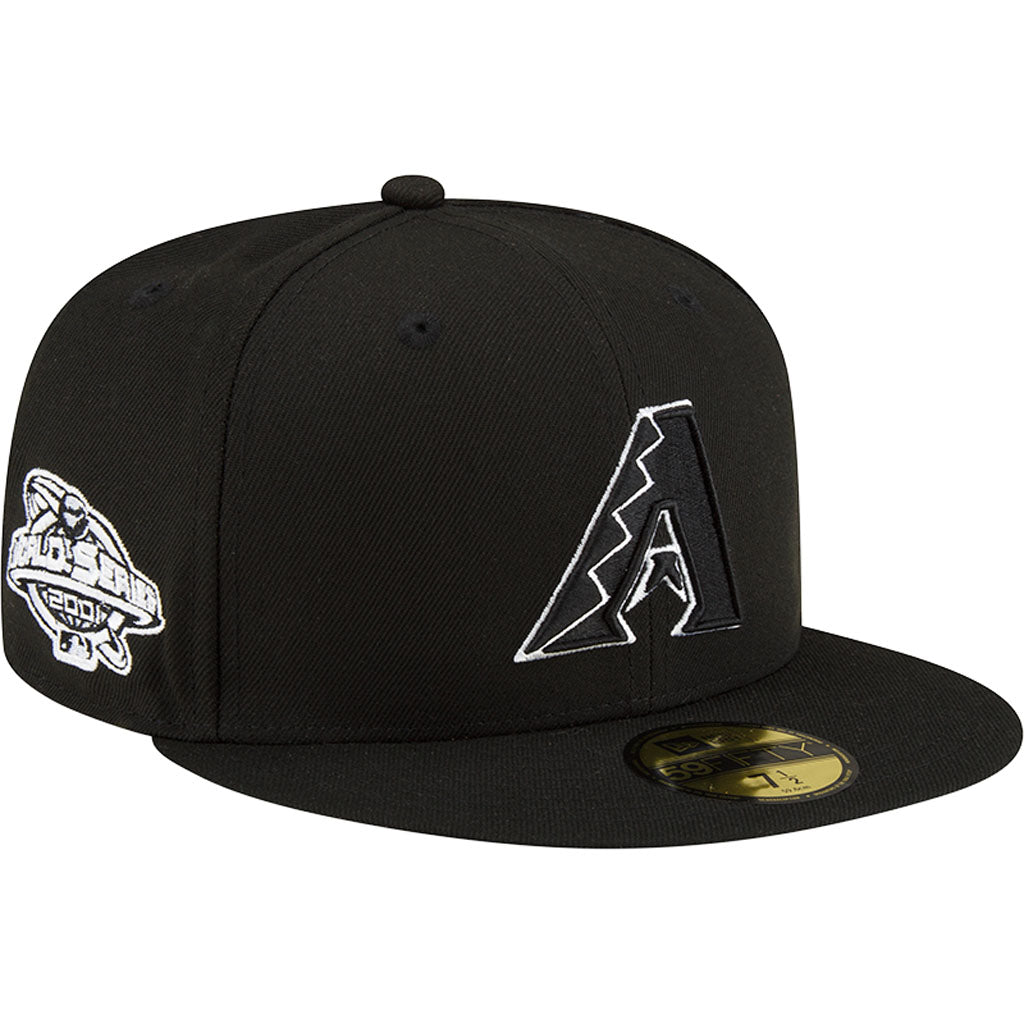 MLB Arizona Diamondbacks New Era Side Patch Black & White 59FIFTY Fitted Hat - Black