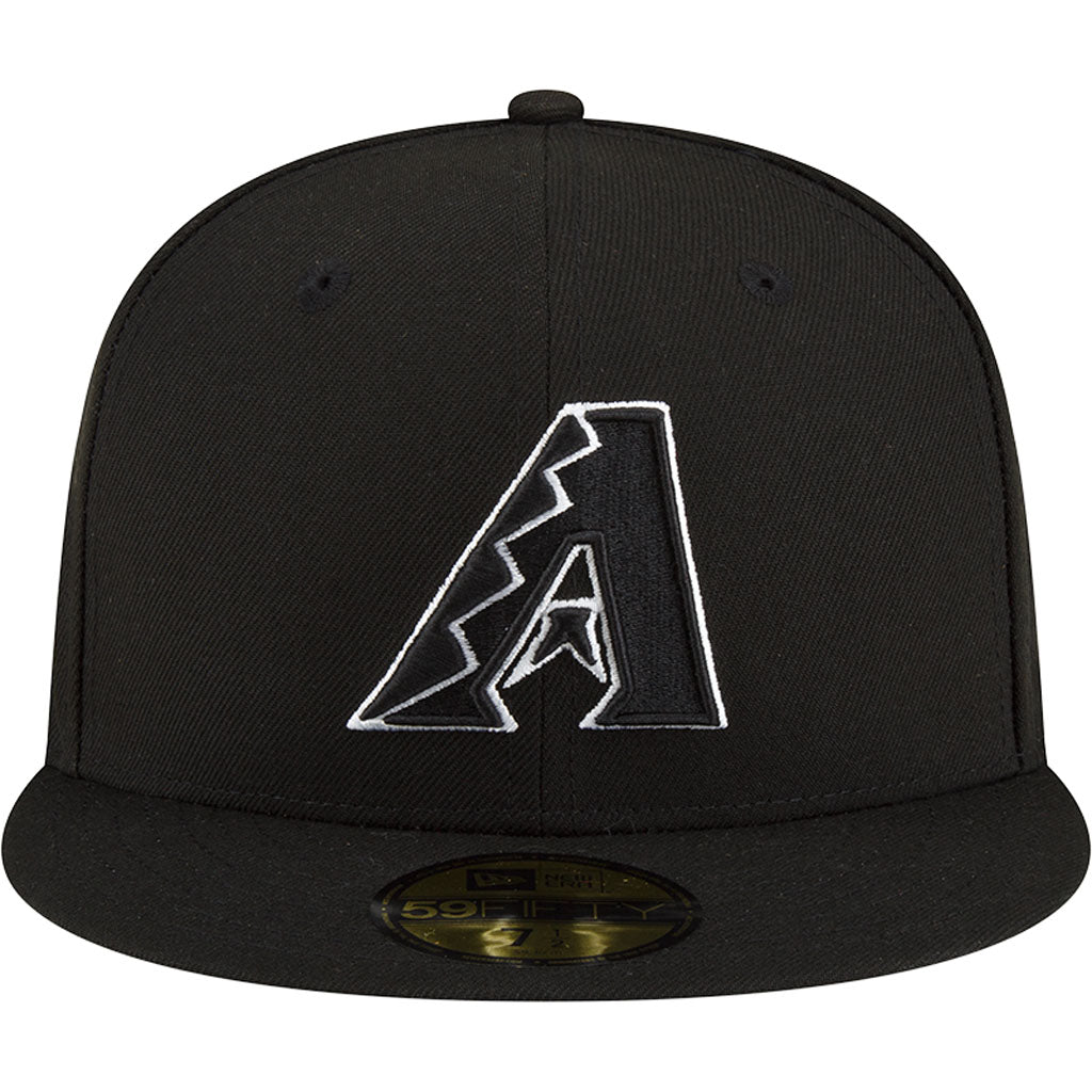 MLB Arizona Diamondbacks New Era Side Patch Black & White 59FIFTY Fitted Hat - Black