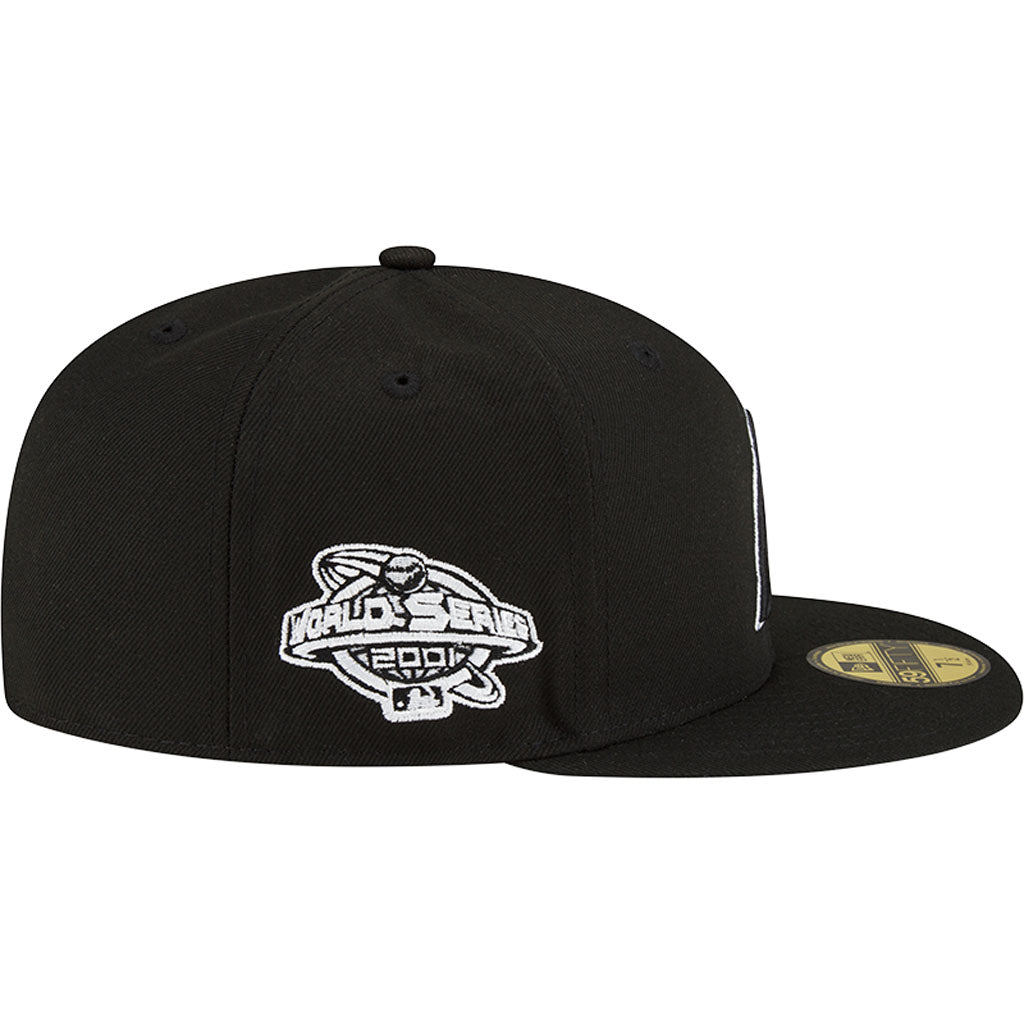 MLB Arizona Diamondbacks New Era Side Patch Black & White 59FIFTY Fitted Hat - Black