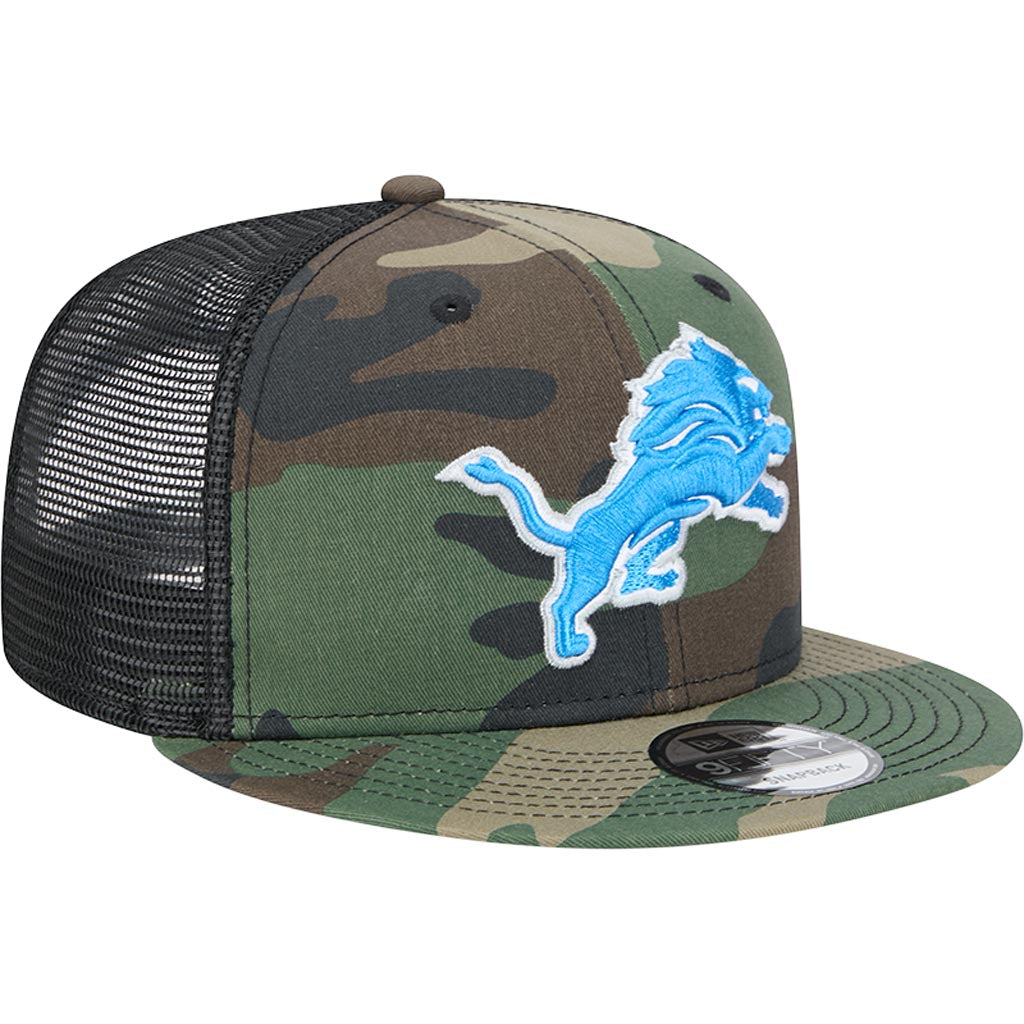NFL Detroit Lions New Era Mesh Trucker 9FIFTY Snapback Hat - Camo