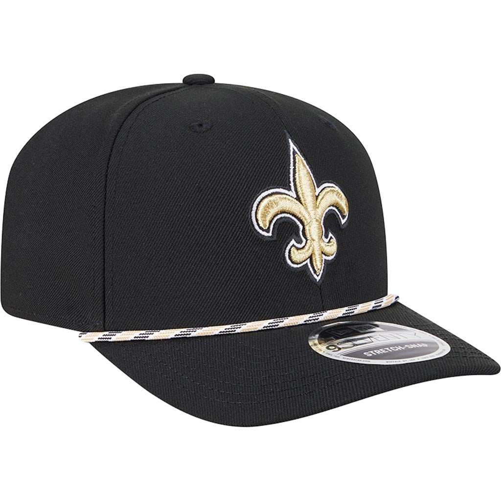 NFL New Orleans Saints New Era Multi Rope 9SEVENTY Stretch-Snapback Hat - Black