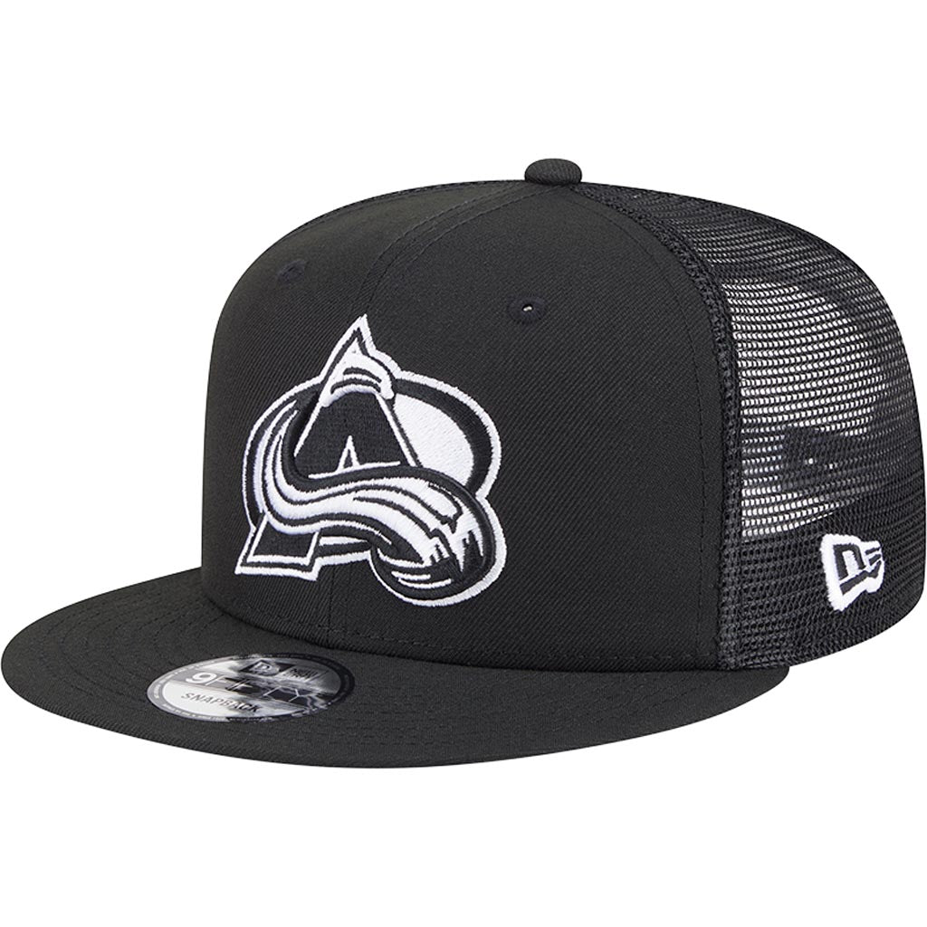 NHL Colorado Avalanche New Era Black & White 9FIFTY Snapback Trucker Hat - Black
