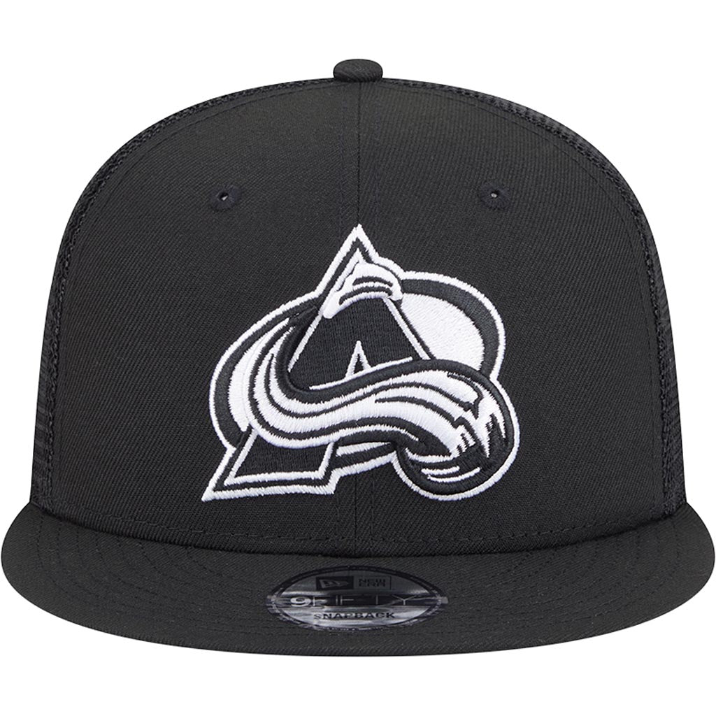 NHL Colorado Avalanche New Era Black & White 9FIFTY Snapback Trucker Hat - Black