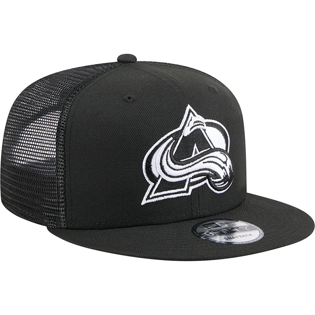 NHL Colorado Avalanche New Era Black & White 9FIFTY Snapback Trucker Hat - Black
