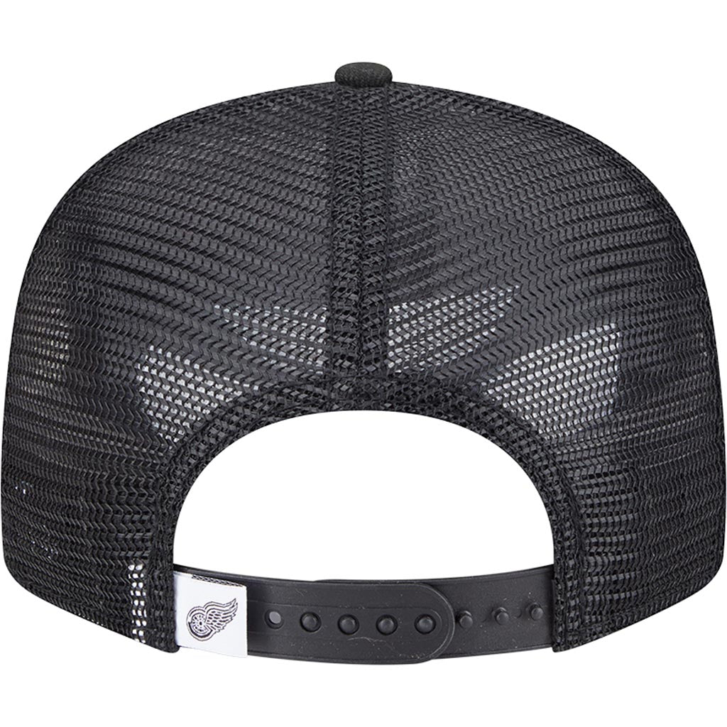 NHL Detroit Red Wings New Era Black & White 9FIFTY Snapback Trucker Hat - Black