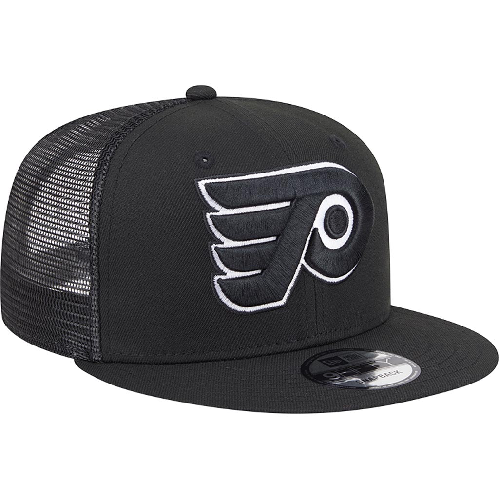 NHL Philadelphia Flyers New Era Black & White 9FIFTY Snapback Trucker Hat - Black