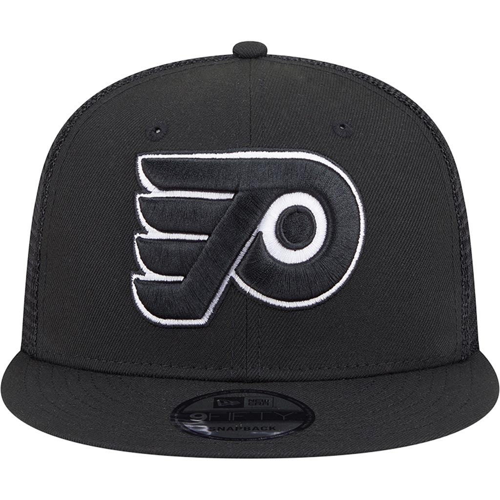 NHL Philadelphia Flyers New Era Black & White 9FIFTY Snapback Trucker Hat - Black