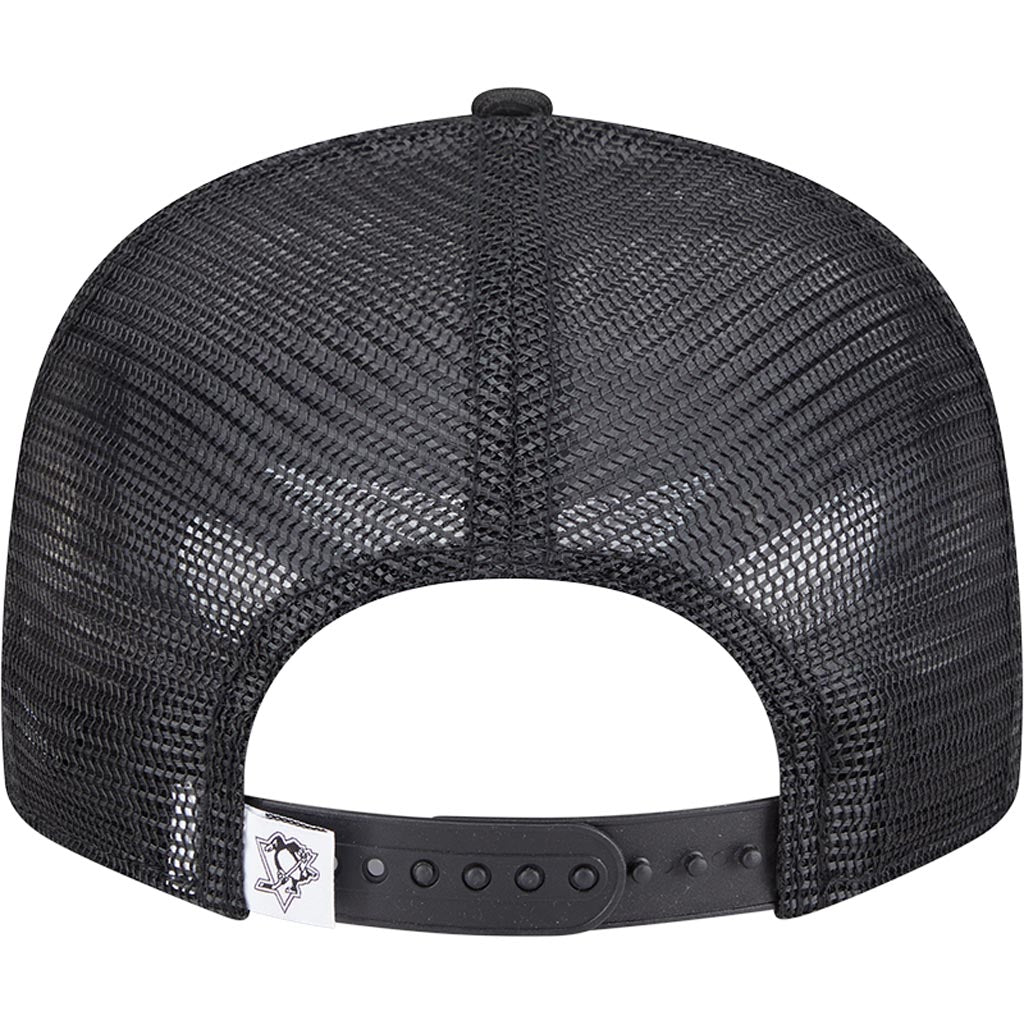 NHL Pittsburgh Penguins New Era Black & White 9FIFTY Snapback Trucker Hat - Black
