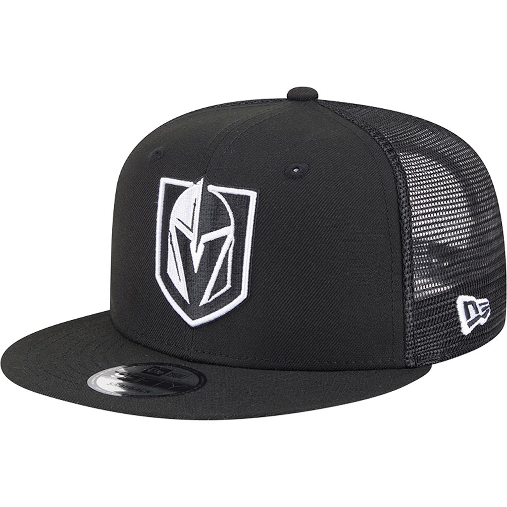 NHL Vegas Golden Knights New Era Black & White 9FIFTY Snapback Trucker Hat - Black