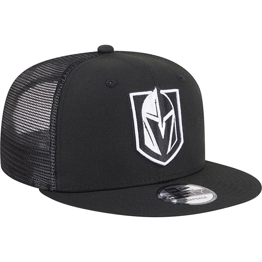 NHL Vegas Golden Knights New Era Black & White 9FIFTY Snapback Trucker Hat - Black