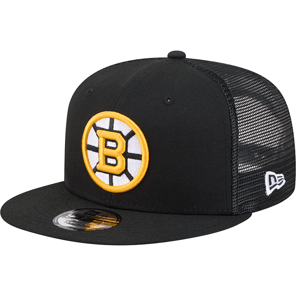 NHL Boston Bruins New Era OTC Trucker 9FIFTY Snapback Hat - Black
