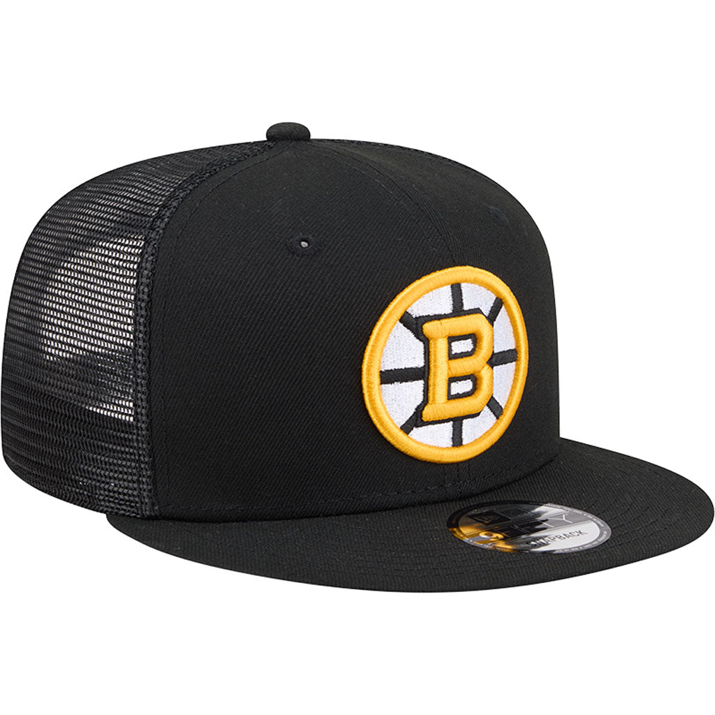 NHL Boston Bruins New Era OTC Trucker 9FIFTY Snapback Hat - Black