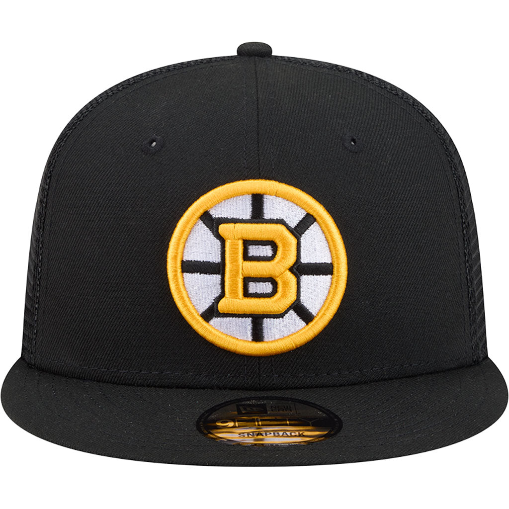 NHL Boston Bruins New Era OTC Trucker 9FIFTY Snapback Hat - Black