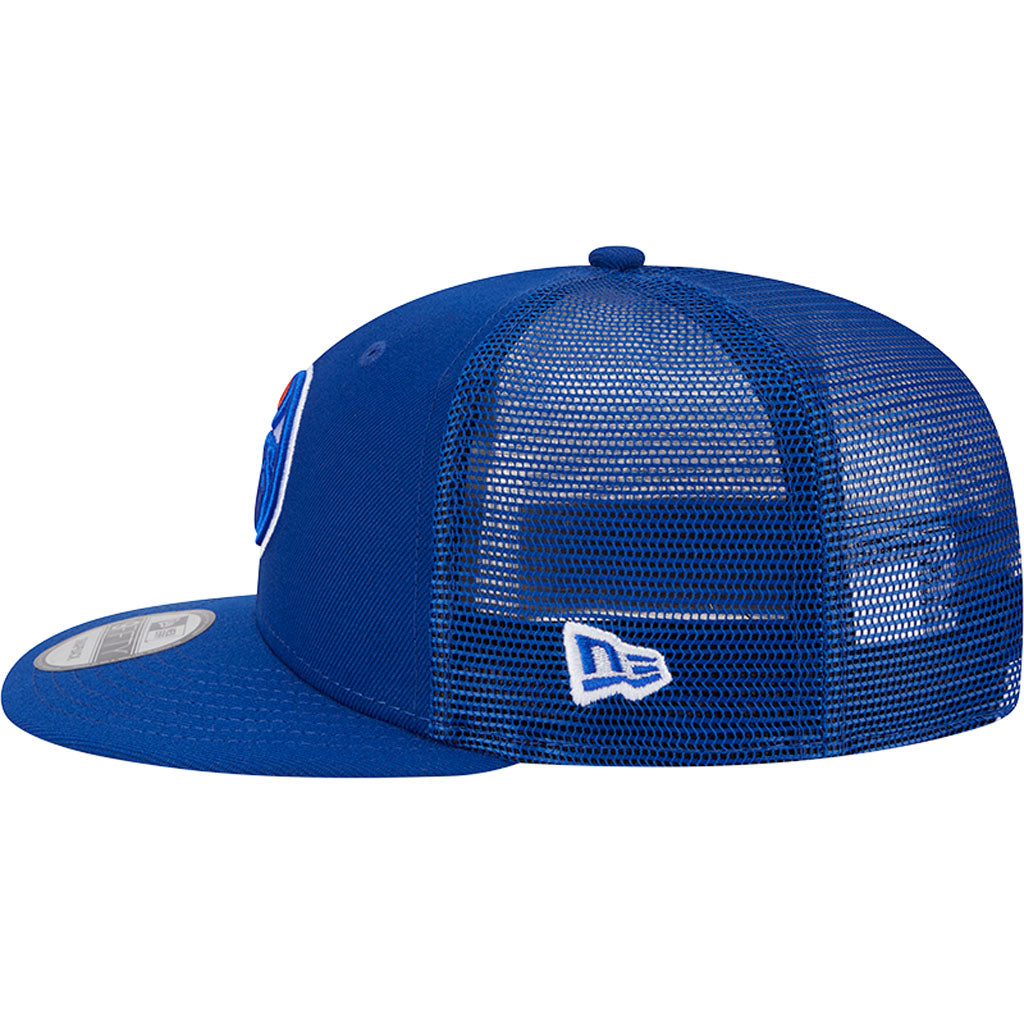 NHL Edmonton Oilers New Era OTC Trucker 9FIFTY Snapback Hat - Blue