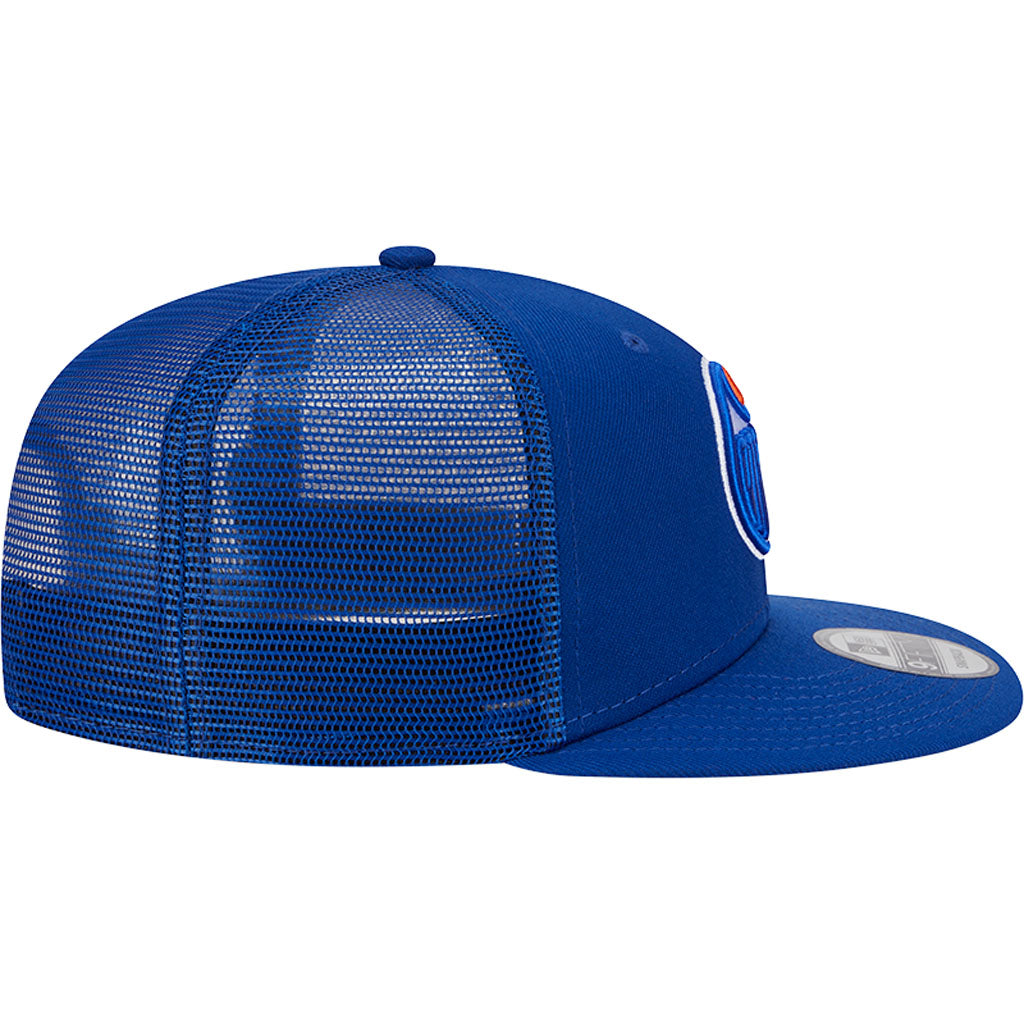 NHL Edmonton Oilers New Era OTC Trucker 9FIFTY Snapback Hat - Blue