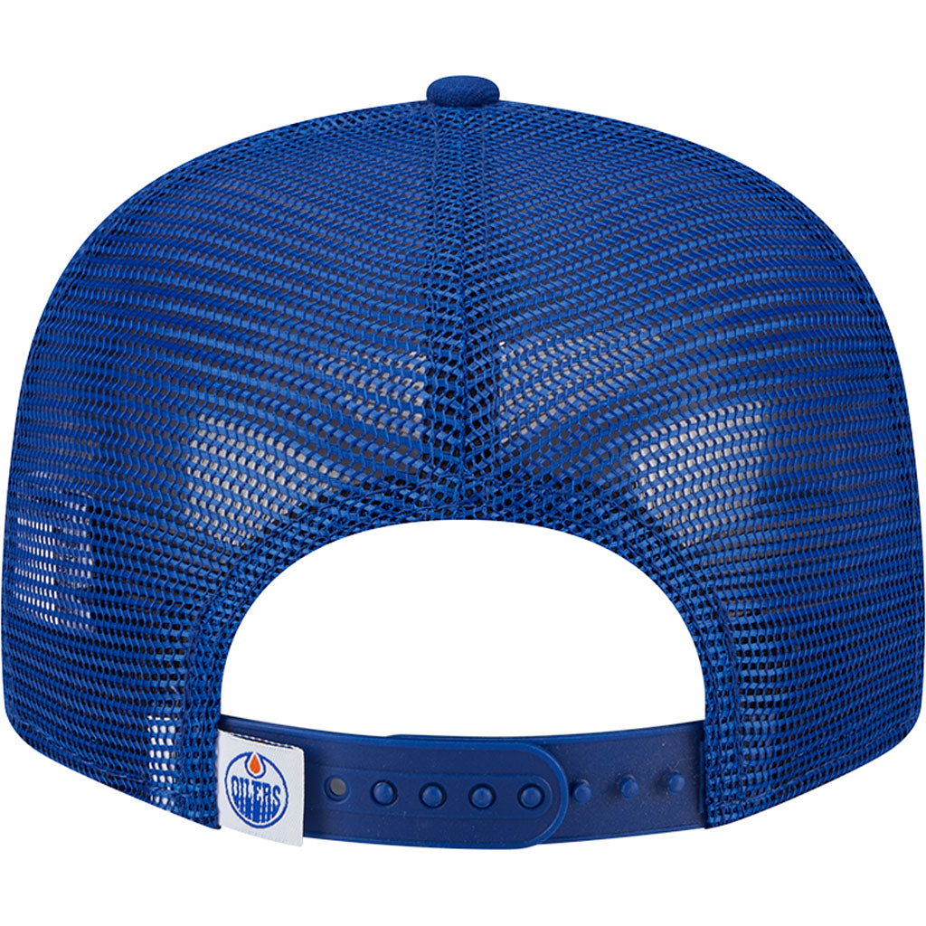 NHL Edmonton Oilers New Era OTC Trucker 9FIFTY Snapback Hat - Blue