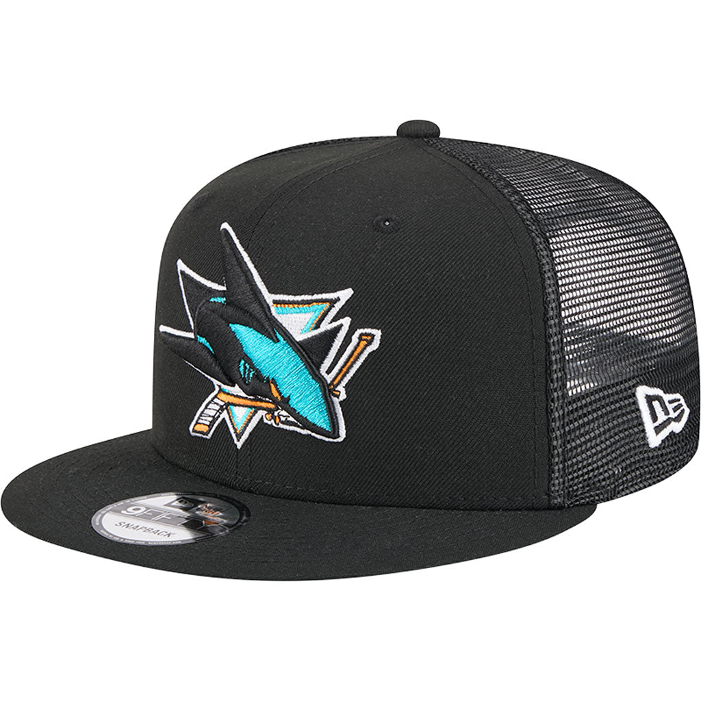 NHL San Jose Sharks New Era OTC Trucker 9FIFTY Snapback Hat - Black