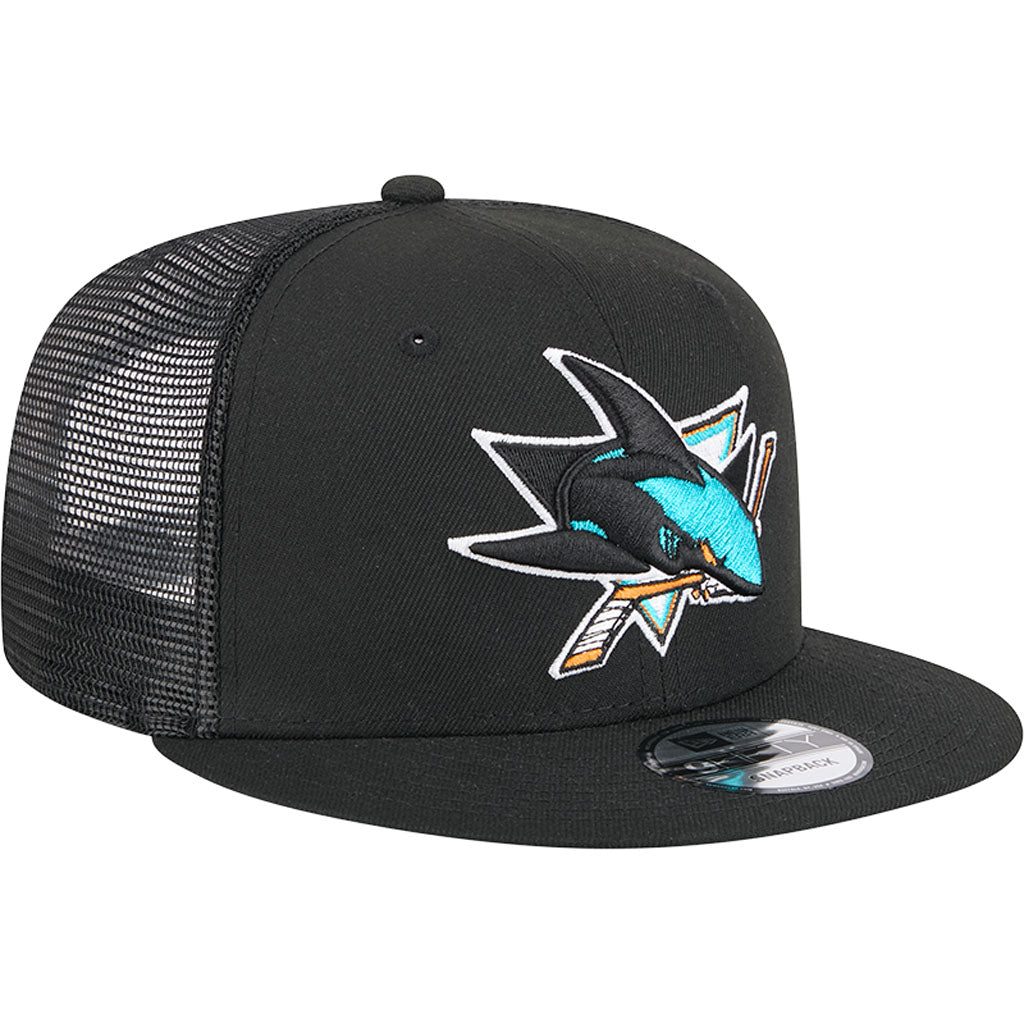 NHL San Jose Sharks New Era OTC Trucker 9FIFTY Snapback Hat - Black
