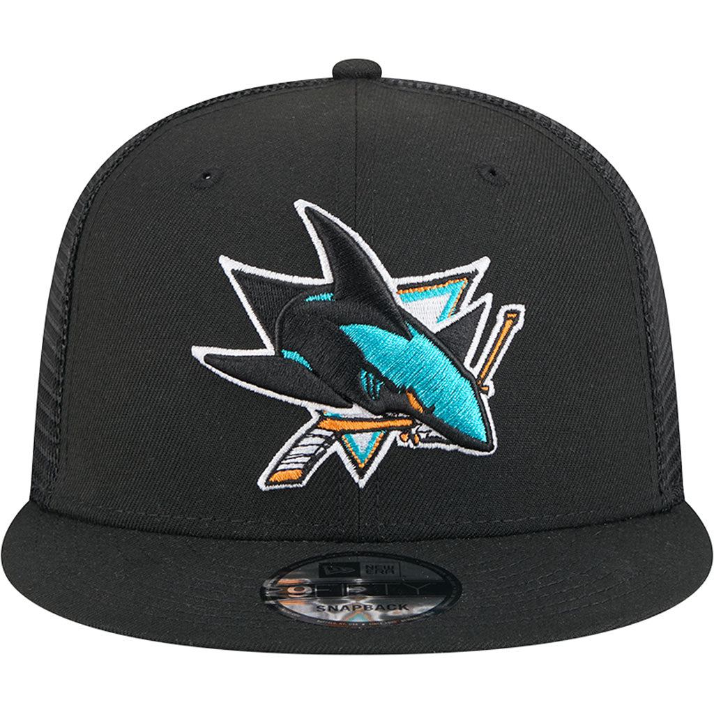 NHL San Jose Sharks New Era OTC Trucker 9FIFTY Snapback Hat - Black