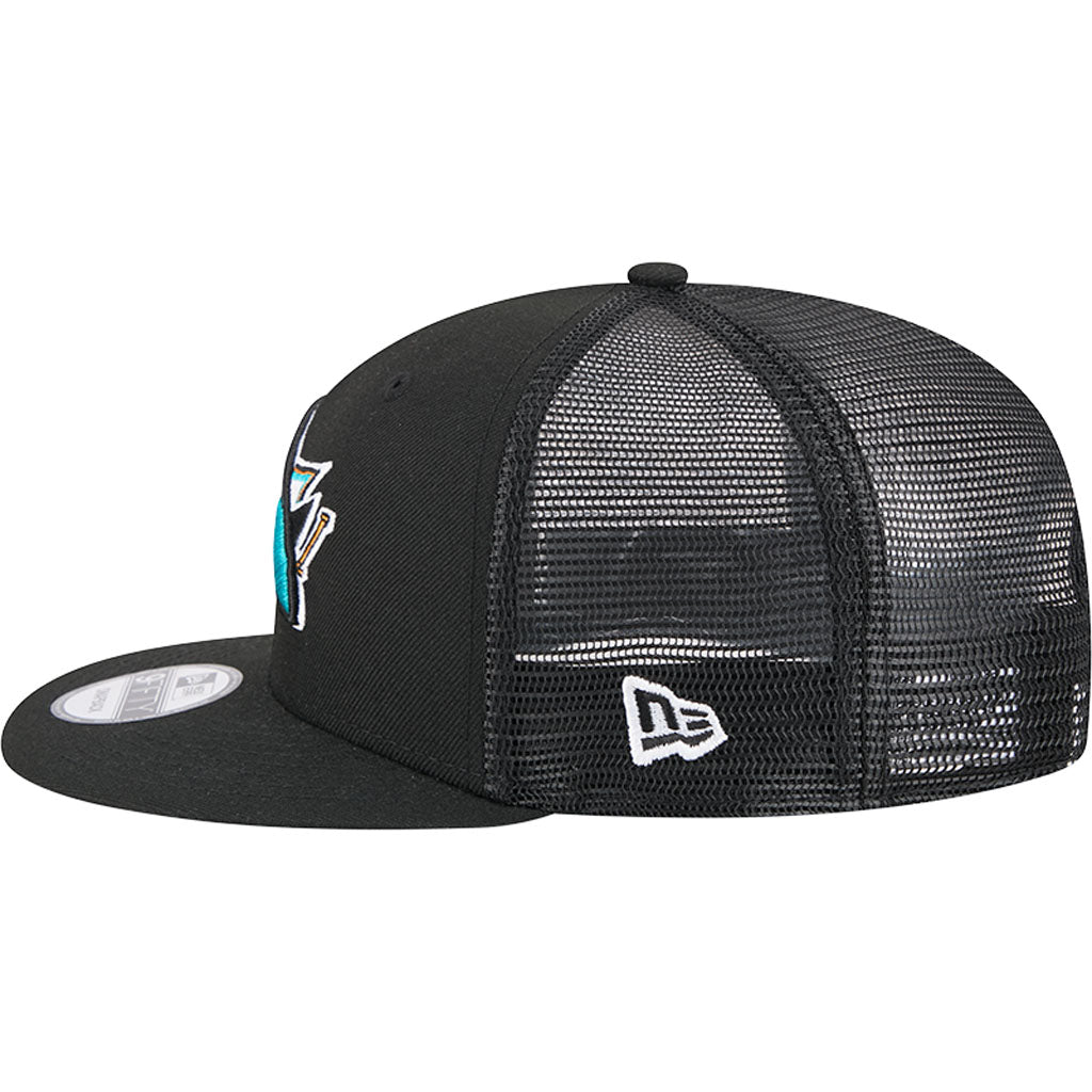 NHL San Jose Sharks New Era OTC Trucker 9FIFTY Snapback Hat - Black