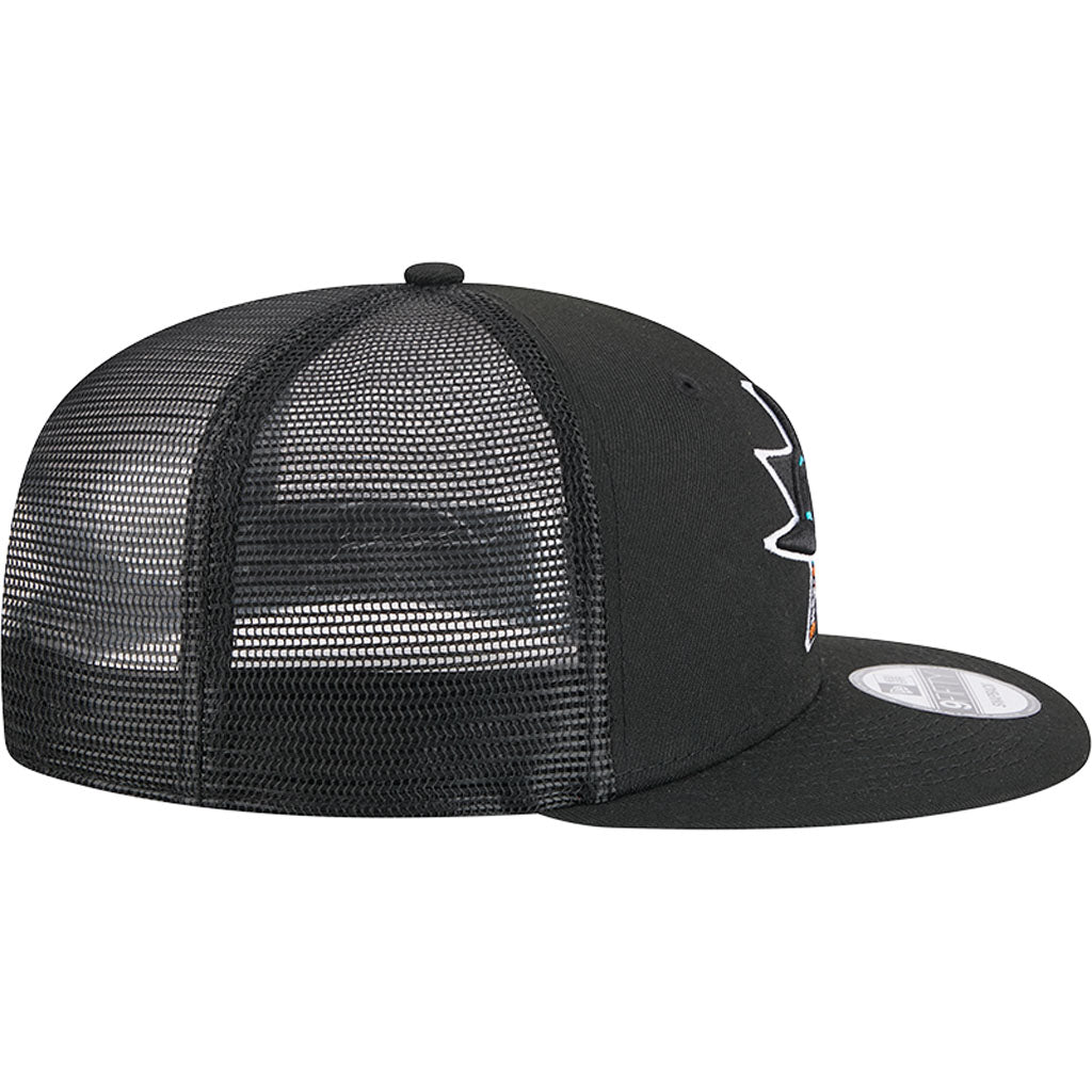 NHL San Jose Sharks New Era OTC Trucker 9FIFTY Snapback Hat - Black