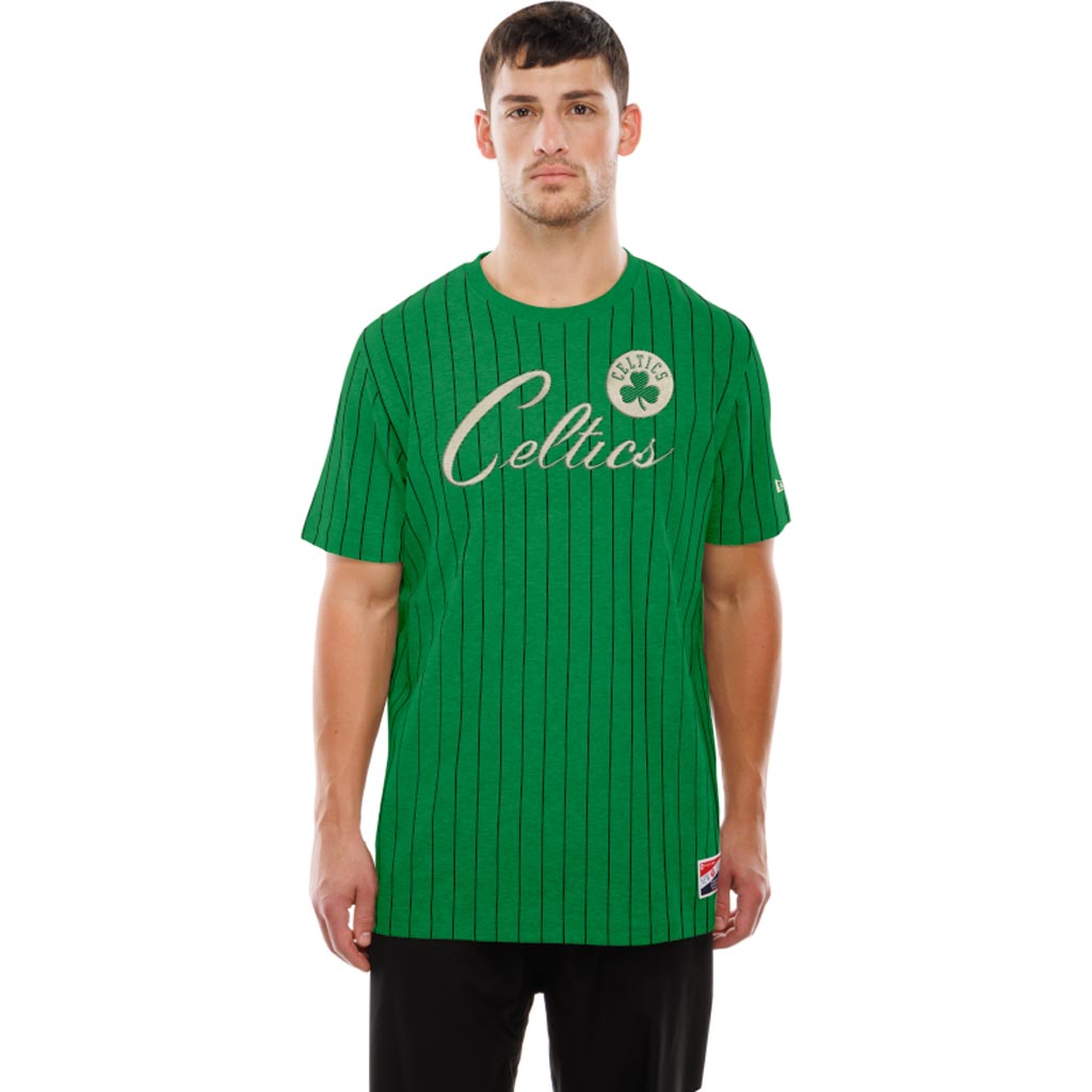 NBA Boston Celtics New Era Pinstripe T-Shirt - Green