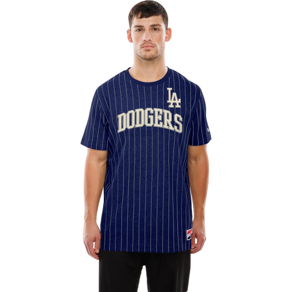 MLB Los Angeles Dodgers New Era Pinstripe T-Shirt - Blue