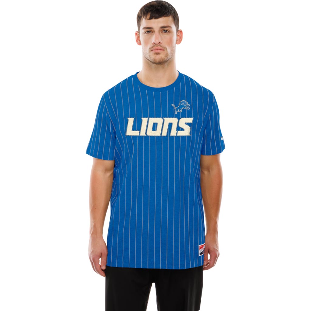NFL Detroit Lions New Era Pinstripe T-Shirt - Blue
