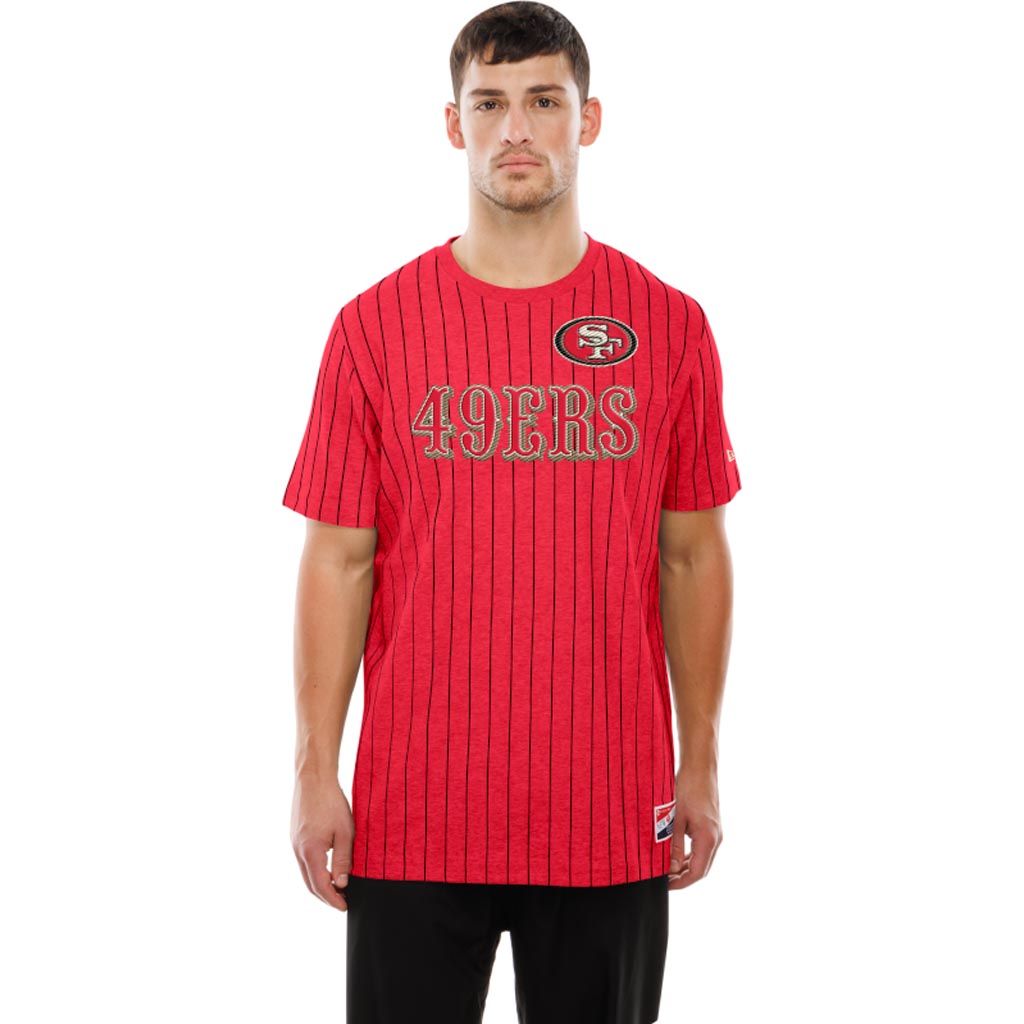 NFL San Francisco 49ers New Era Pinstripe T-Shirt - Red