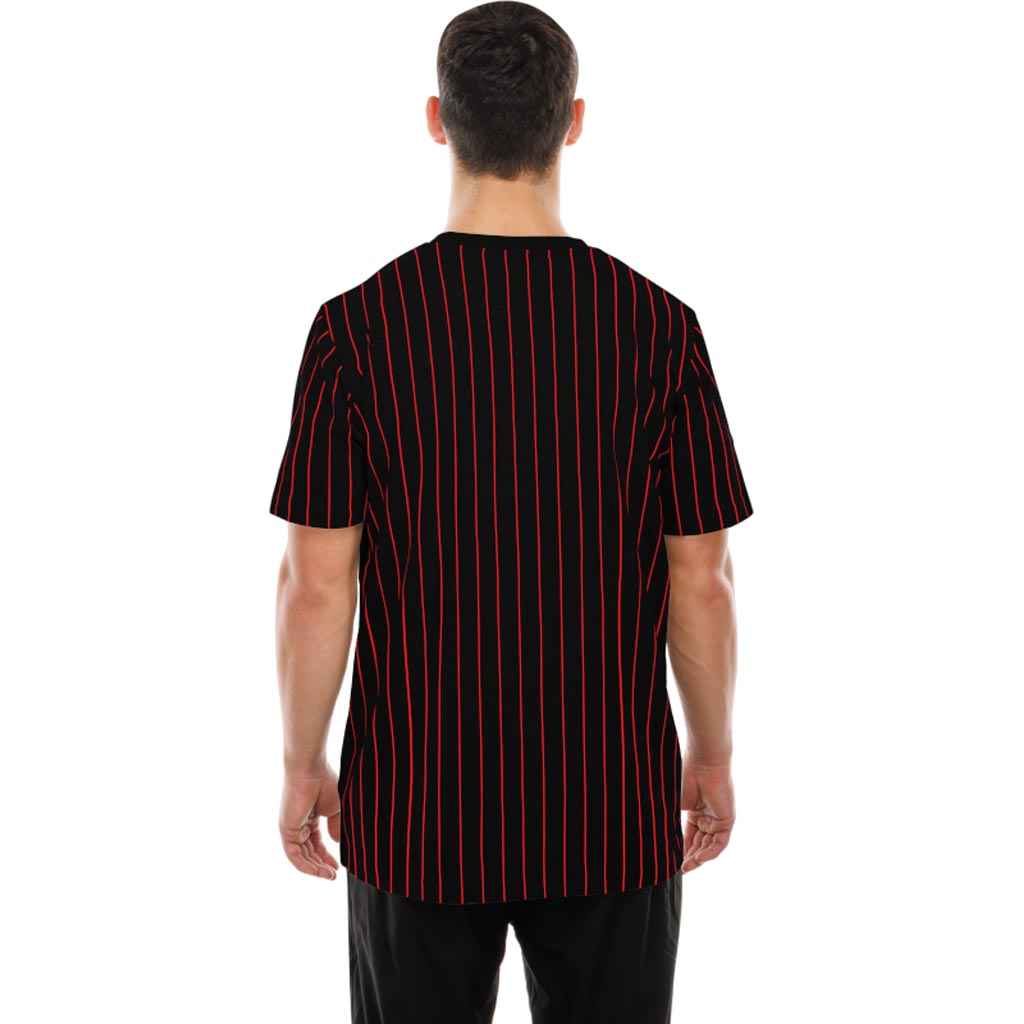NBA Chicago Bulls New Era Pinstripe T-Shirt - Black