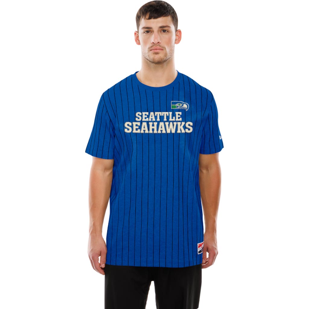 NFL Seattle Seahawks New Era Pinstripe T-Shirt - Blue