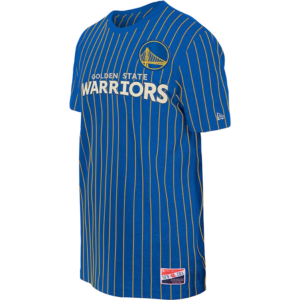 NBA Golden State Warriors New Era Pinstripe T-Shirt - Blue