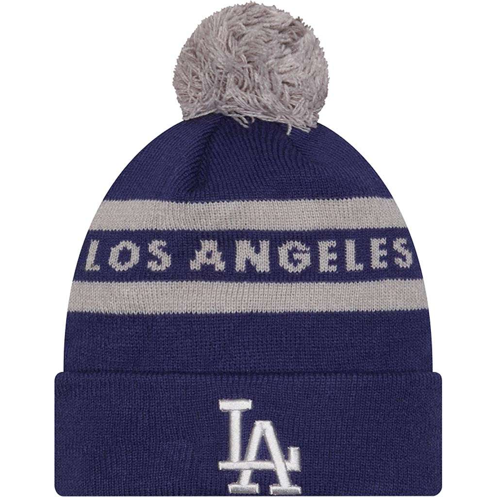 MLB Los Angeles Dodgers New Era Two-Tone Text Knit Hat - Blue