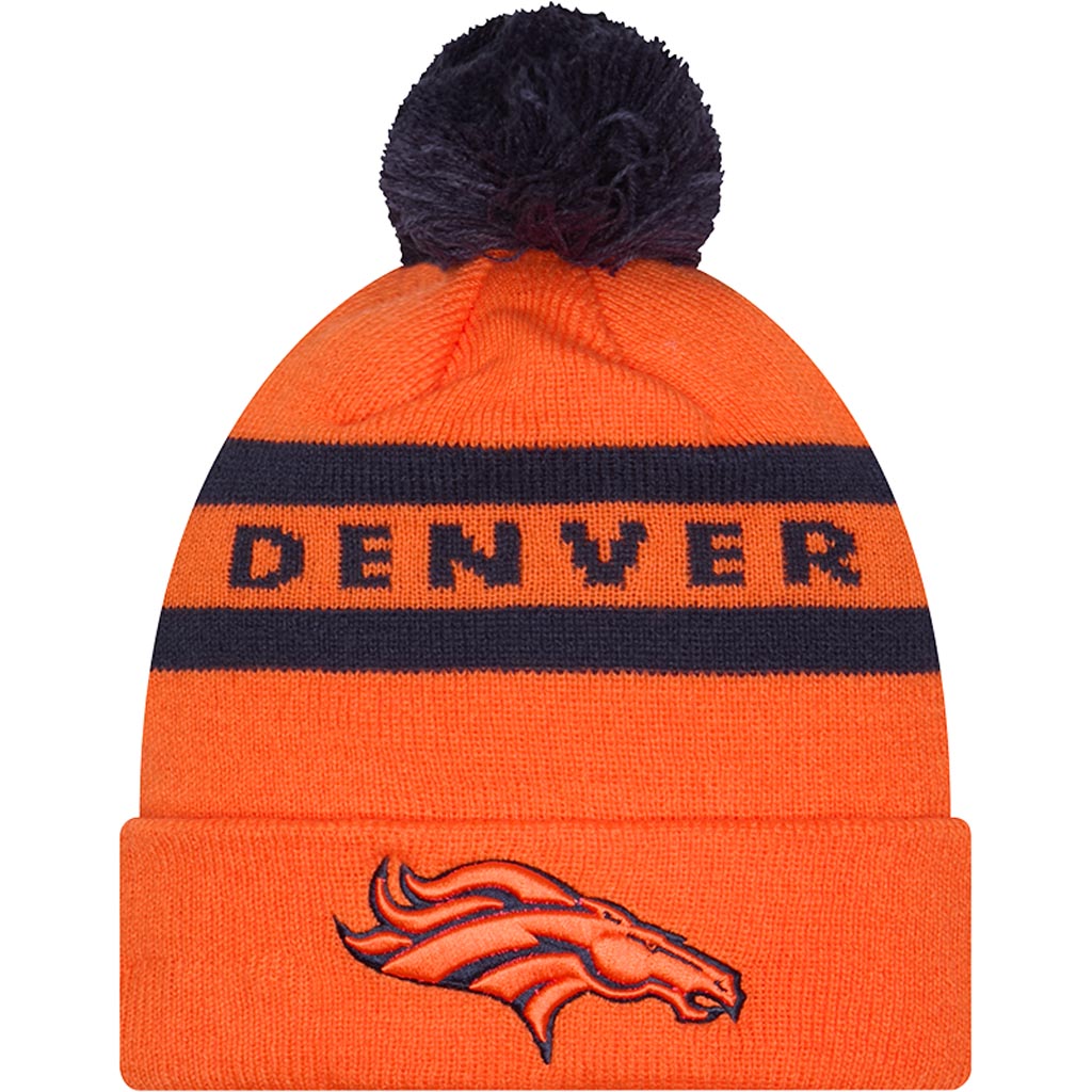 NFL Denver Broncos New Era Two-Tone Text Knit Hat - Orange