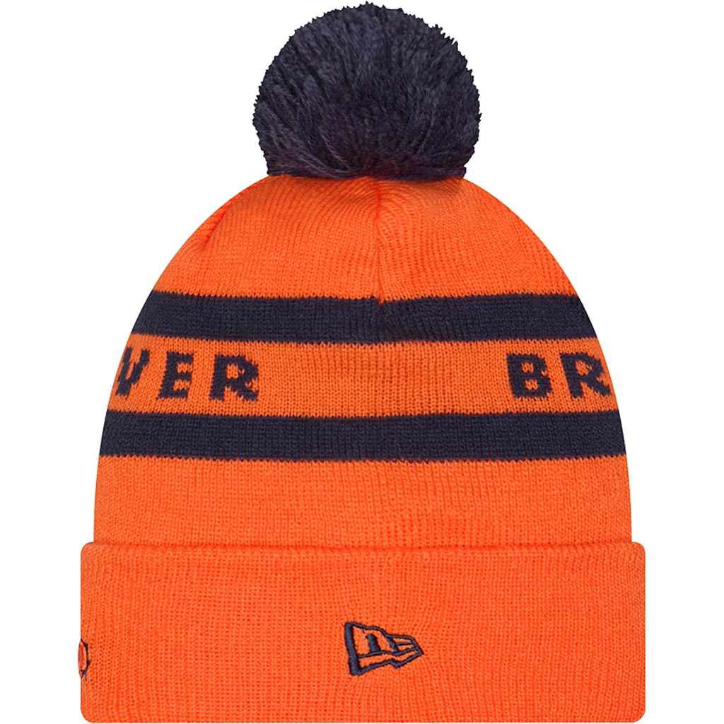 NFL Denver Broncos New Era Two-Tone Text Knit Hat - Orange