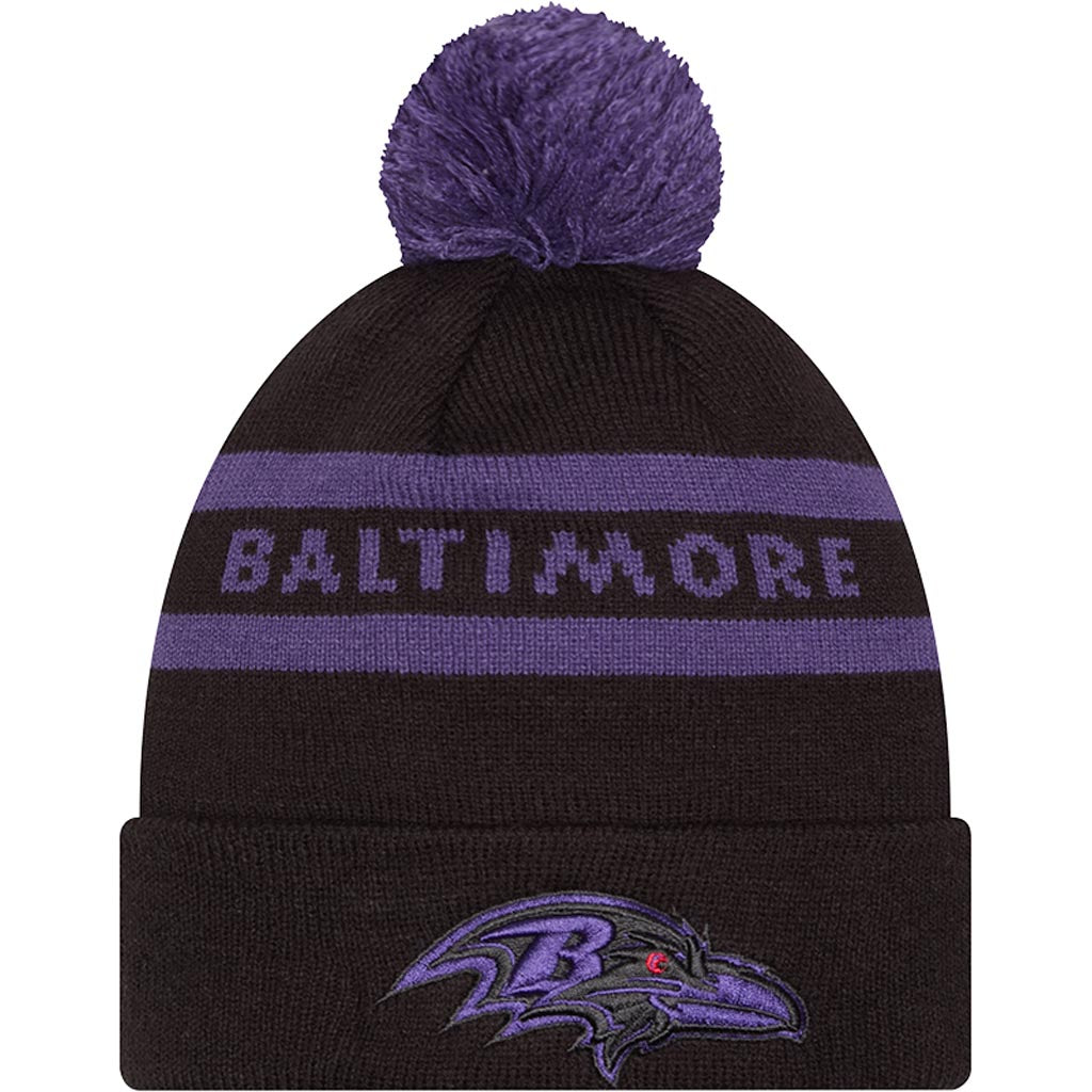 NFL Baltimore Ravens New Era Two-Tone Text Knit Hat - Black