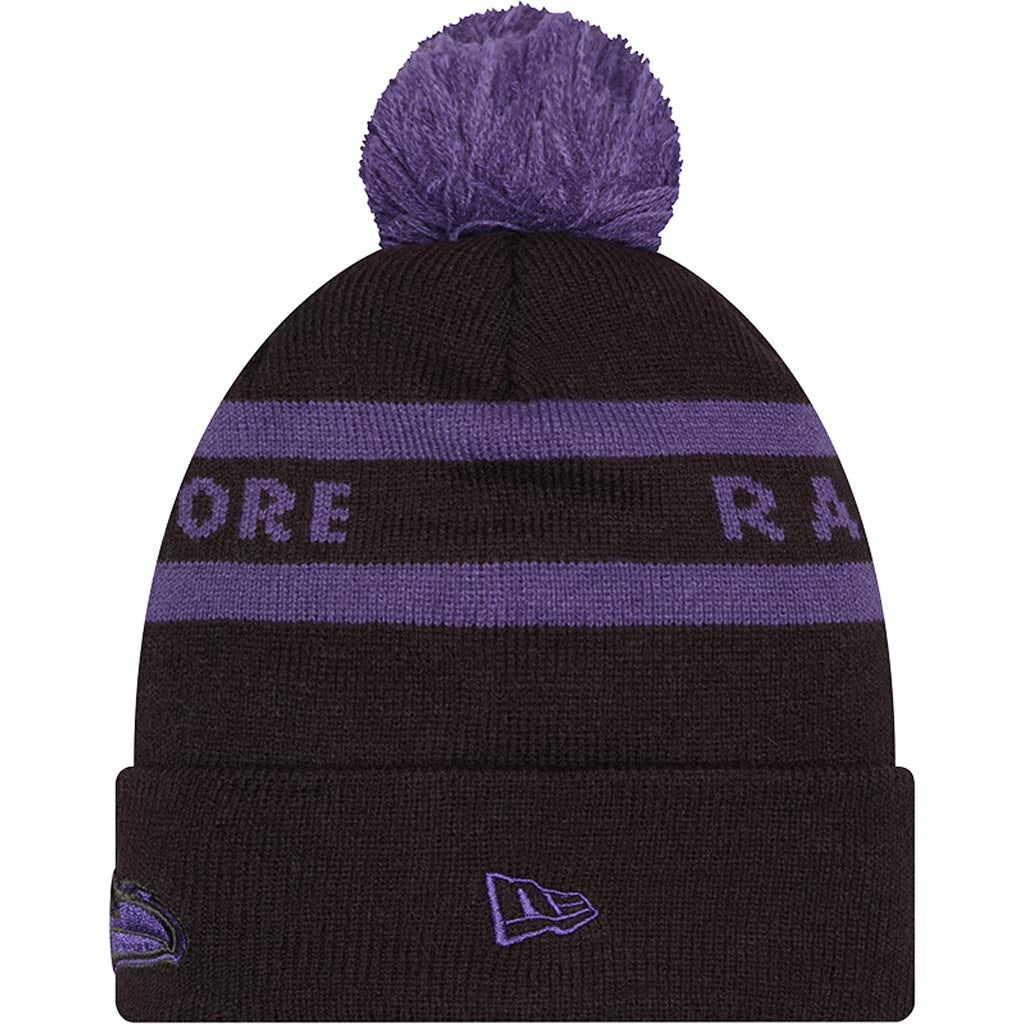 NFL Baltimore Ravens New Era Two-Tone Text Knit Hat - Black