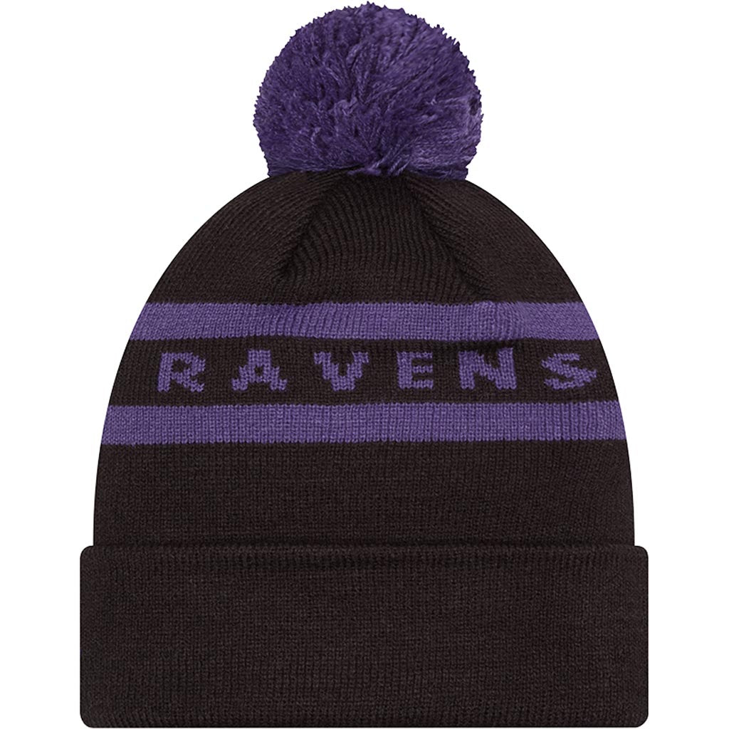 NFL Baltimore Ravens New Era Two-Tone Text Knit Hat - Black