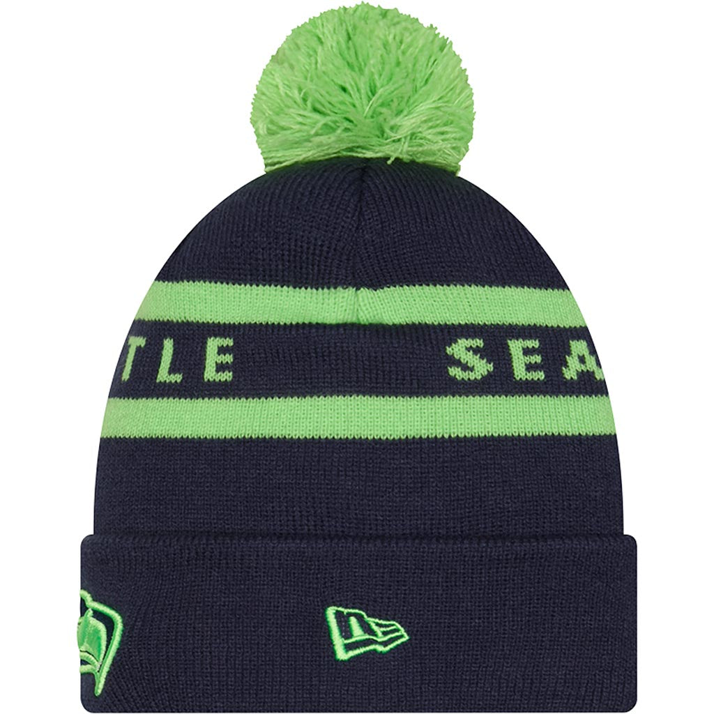 NFL Seattle Seahawks New Era Two-Tone Text Knit Hat - Navy
