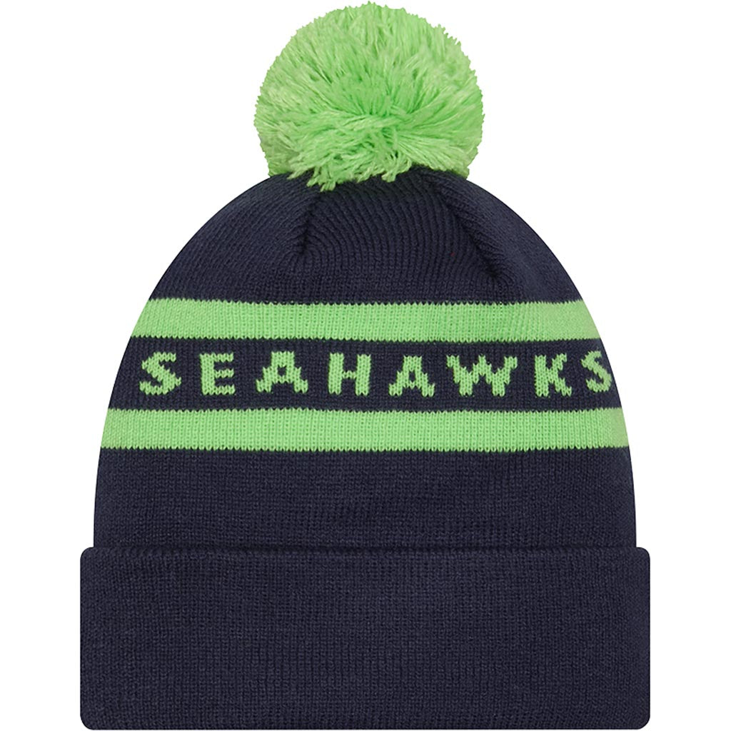 NFL Seattle Seahawks New Era Two-Tone Text Knit Hat - Navy