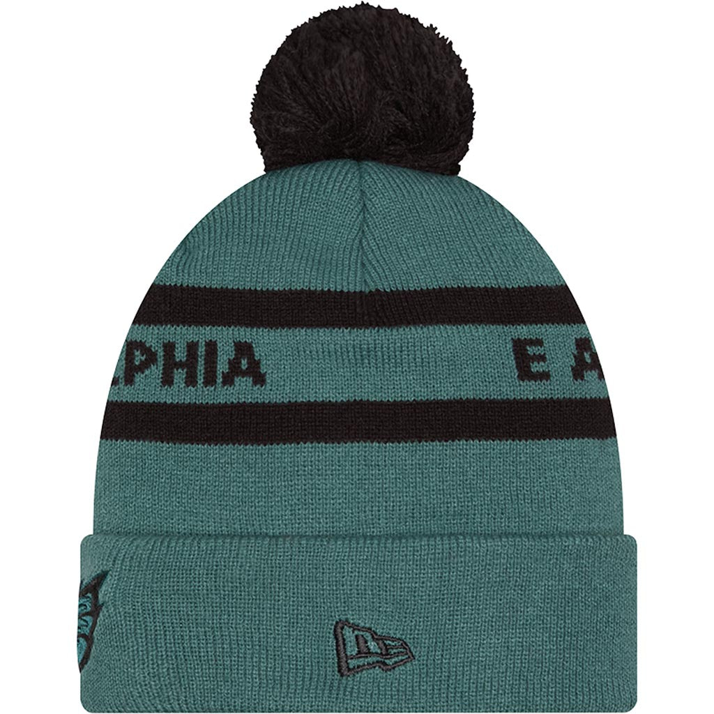 NFL Philadelphia Eagles New Era Two-Tone Text Knit Hat - Green