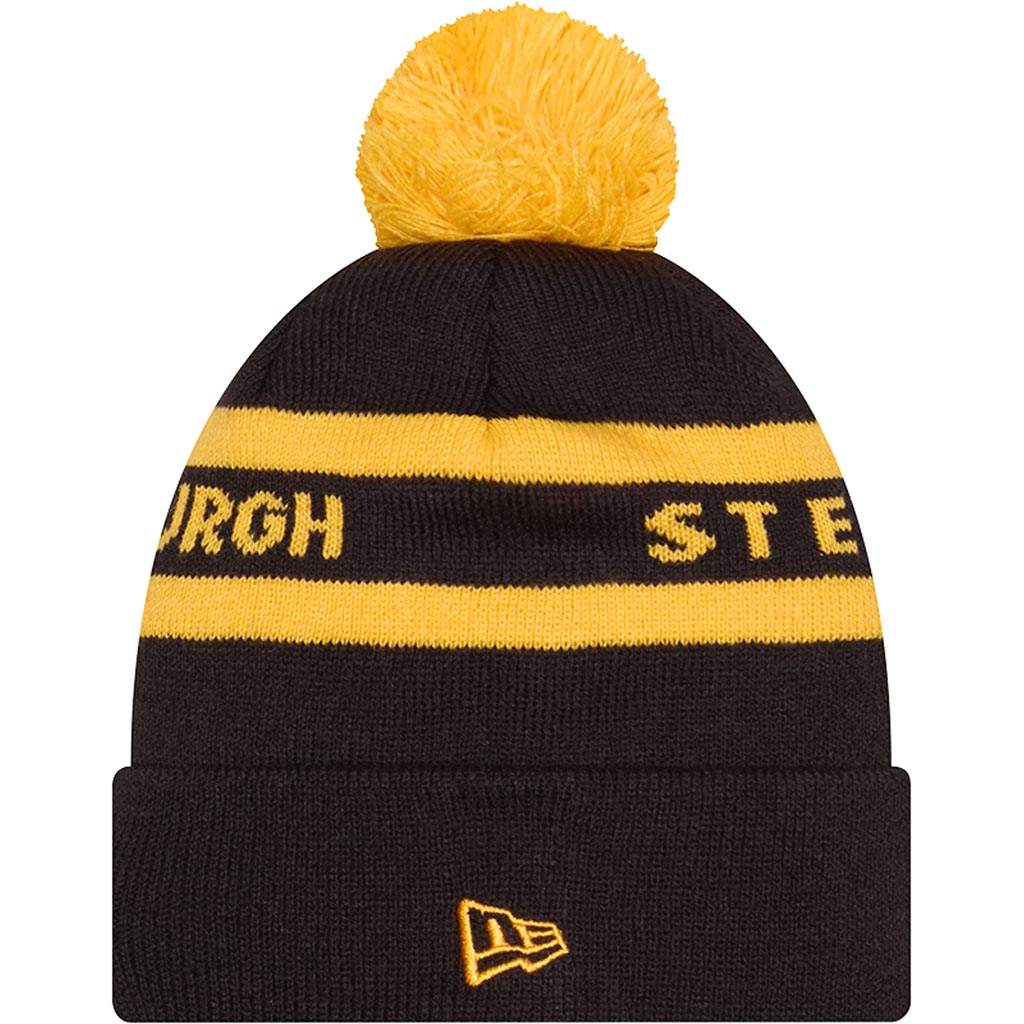 NFL Pittsburgh Steelers New Era Two-Tone Text Knit Hat - Black