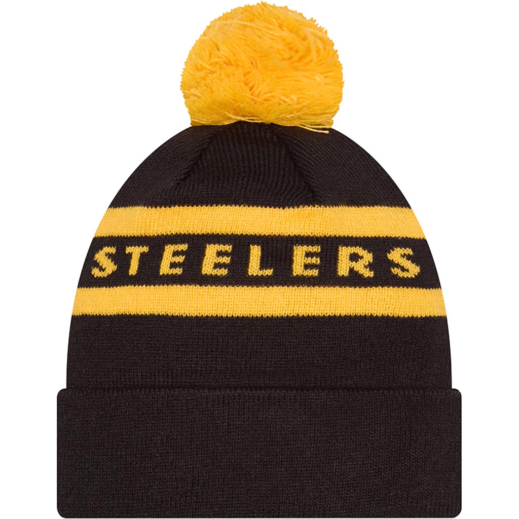 NFL Pittsburgh Steelers New Era Two-Tone Text Knit Hat - Black
